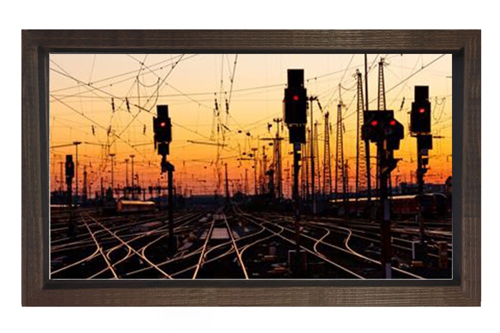 Raylar Tablosu Kahverengi Ahşap Çerçeve - 40x60