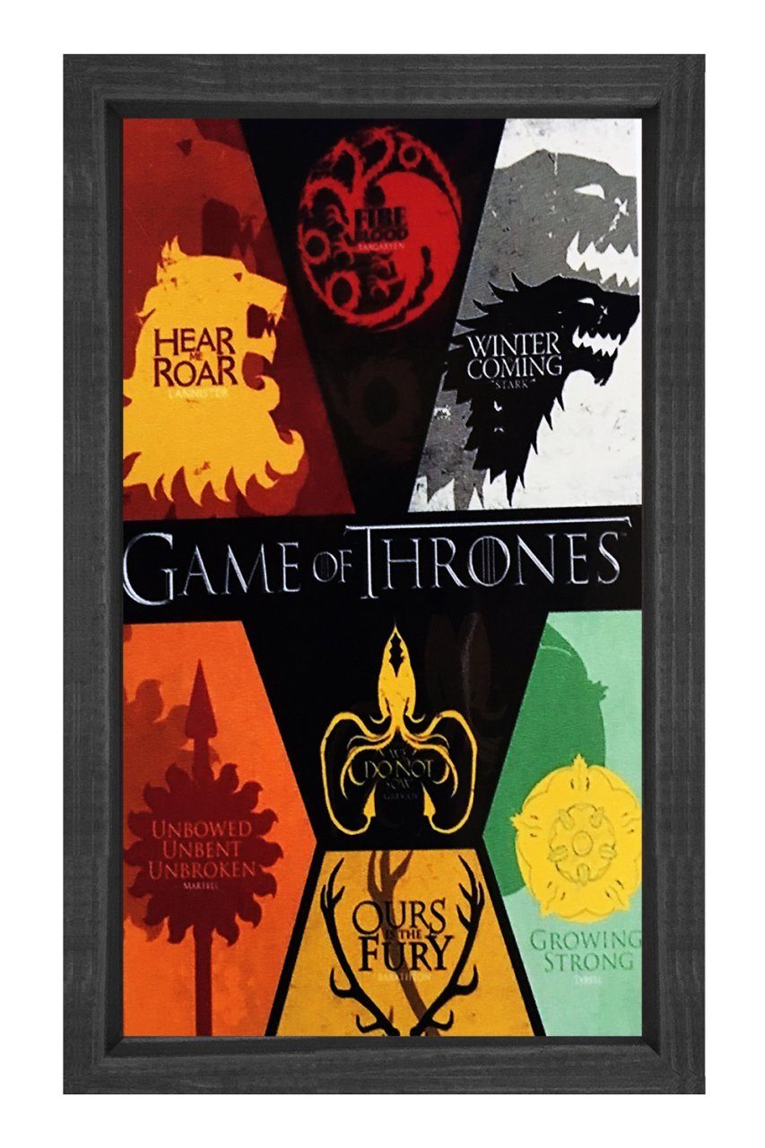 Game Of Throns Alelor Tablosu Siyah Ahşap Çerçeve - 100x200