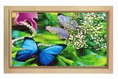 Kelebekler Tablosu Naturel Ahşap - 50x70