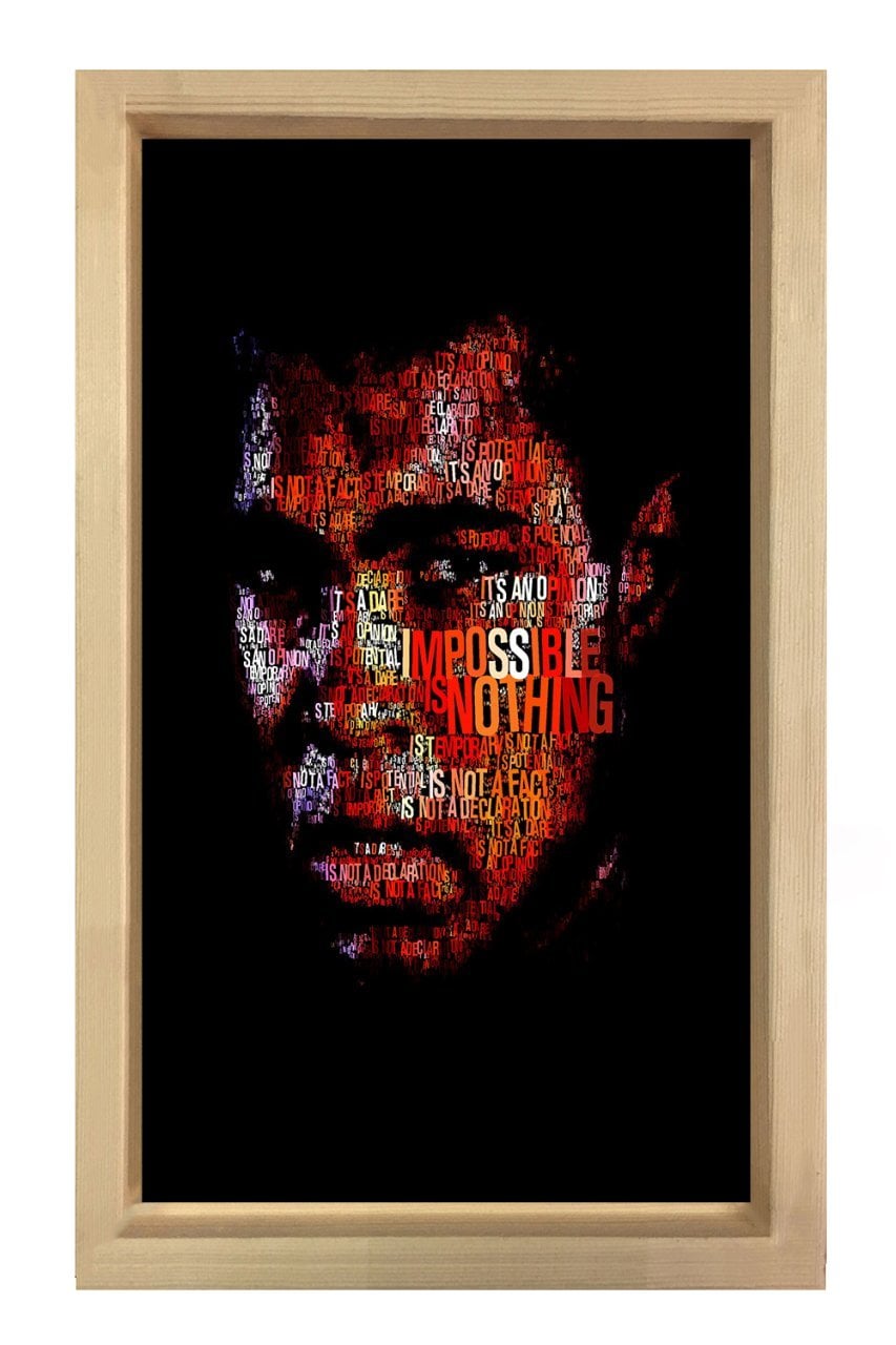Muhammed Ali  Tablosu Naturel Ahşap Çerçeve - 50x70
