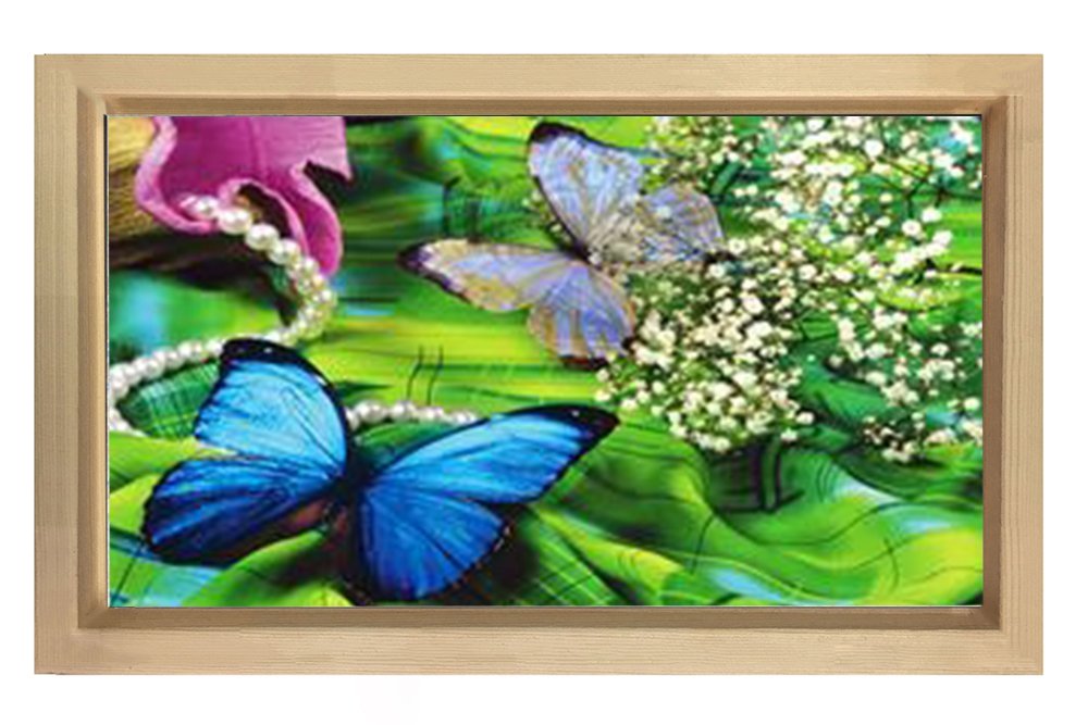 Kelebekler Tablosu Naturel Ahşap - 70x100