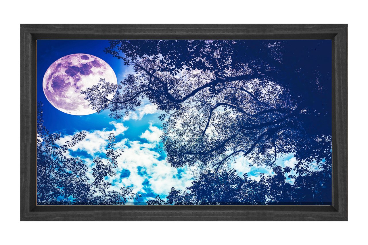 Muhtesem Gece Tablosu Siyah Ahşap Çerçeve - 100x150