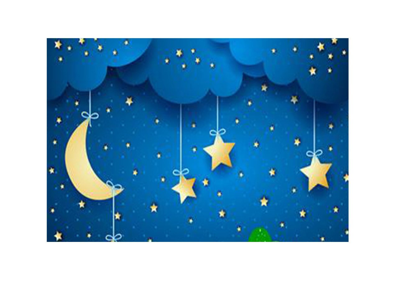 Gece Yıldızları Ve Ay Tablosu Çerçevesiz - 50x70