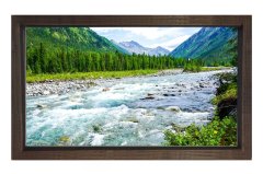 Orman Dağ Manzarası Tablosu Kahverengi Ahşap - 100x200