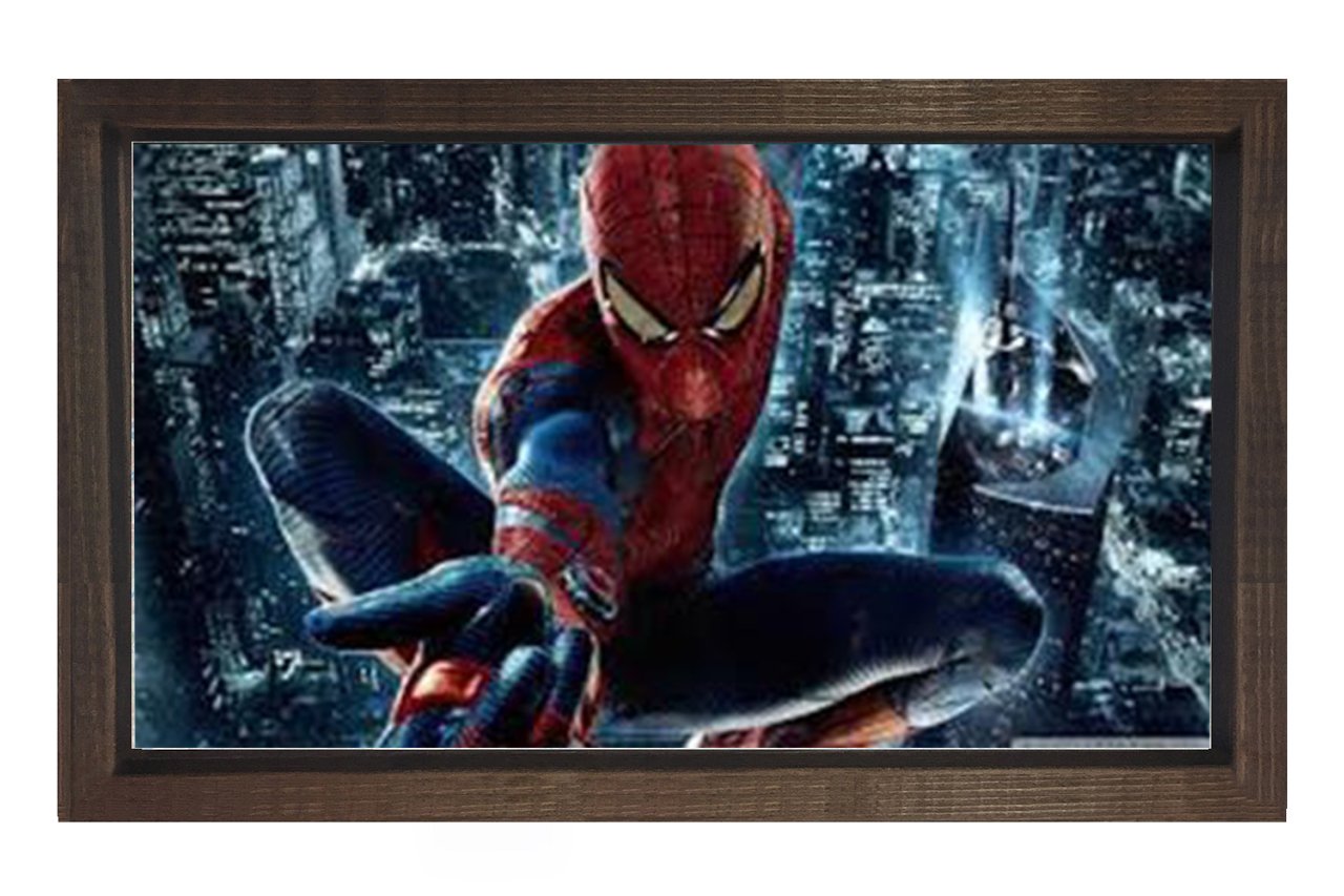 Spiderman Tablosu Kahverengi Ahşap Çerçeve - 100x200