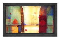 Soyut Reprodüksiyon Tablosu Siyah Ahşap - 50x70