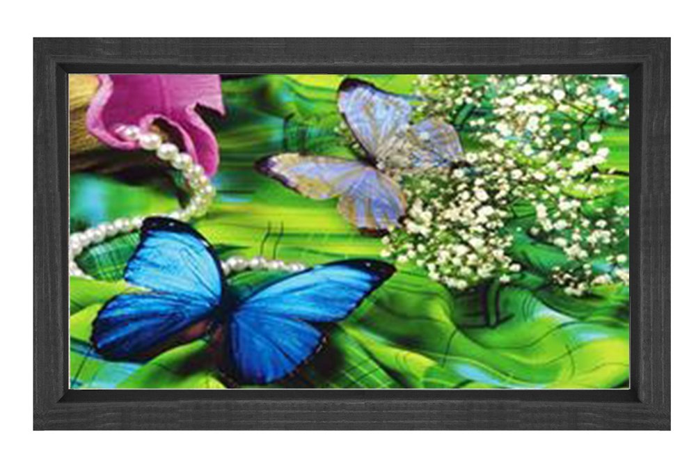 Kelebekler Tablosu Siyah Ahşap - 100x200