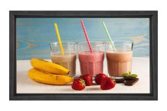Meyve Suları ve Meyveler Tablosu Siyah Ahşap - 100x150
