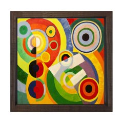 Robert Delaunay - Joie De Vivre  Soyut Tablosu Kahverengi Ahşap Çerçeve - 40x60