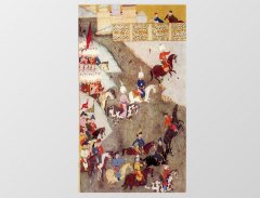Minyatür Savaş Meydanı Tablosu Çerçevesiz - 45x30