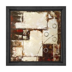 Soyut Reprodüksiyon Tablosu Siyah Ahşap Çerçeve - 90x90