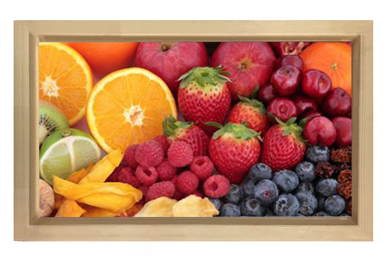 Meyveler Tablosu Naturel Ahşap Çerçeve - 100x150