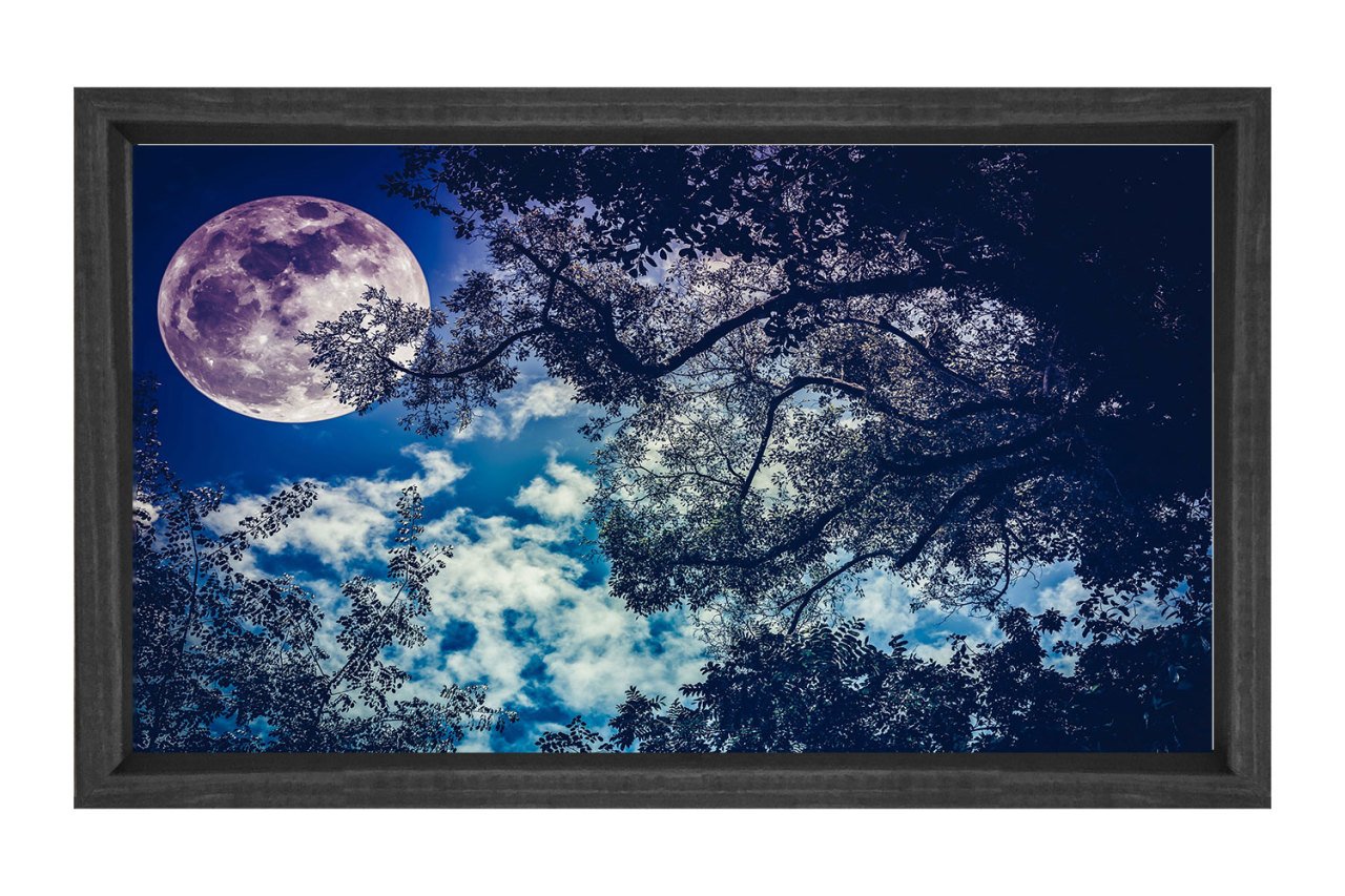 Muhtesem Gece Tablosu Siyah Ahşap Çerçeve - 50x70