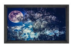 Muhtesem Gece Tablosu Siyah Ahşap Çerçeve - 50x70