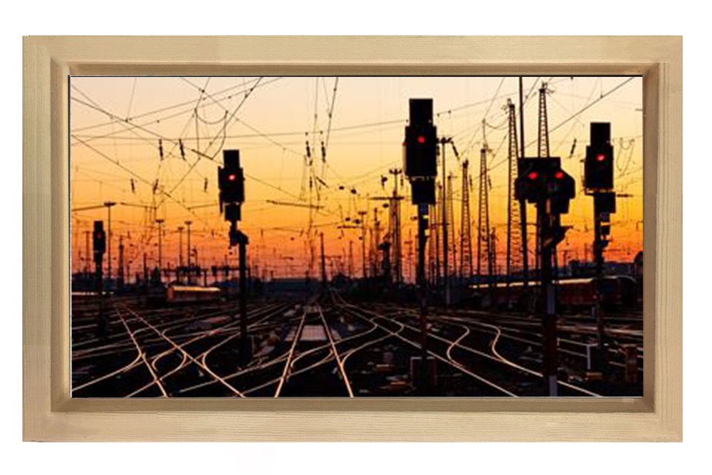 Raylar Tablosu Naturel Ahşap Çerçeve - 45x30