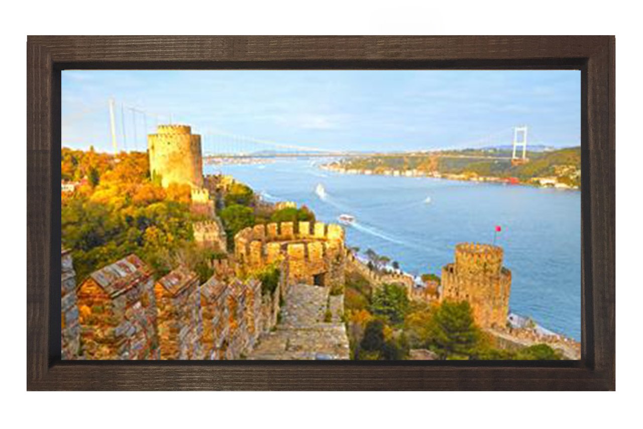 Rumeli Hisarı Tablosu Kahverengi Ahşap - 40x60