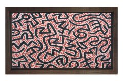 Soyut Çizgiler Tablosu Kahverengi Ahşap Çerçeve - 40x60