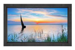 Yelkenli Ve Derinlikli Manzara Tablosu Siyah Ahşap - 100x200
