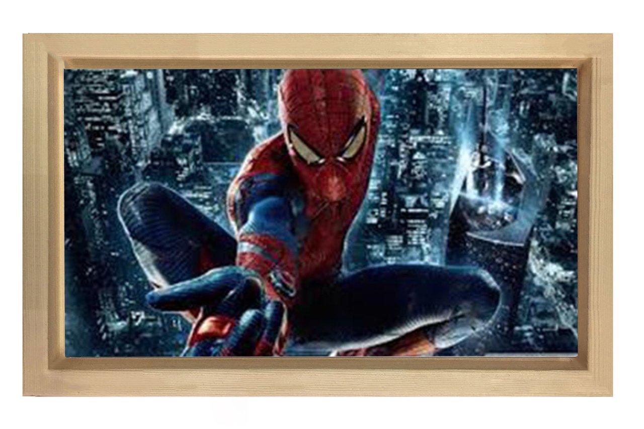 Spiderman Tablosu Naturel Ahşap Çerçeve - 100x150