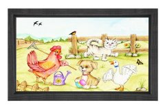 Hayvan Çiftliği Tablosu Siyah Ahşap Çerçeve - 100x150