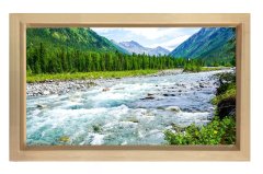 Orman Dağ Manzarası Tablosu Naturel Ahşap - 40x60