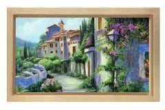 Köy Yolu Tablosu Naturel Ahşap Çerçeve - 70x100