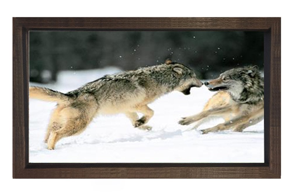 Kurtlar Tablosu Kahverengi Ahşap - 45x30