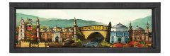 Monstar Köprüsü Tablosu Siyah Ahşap Çerçeve - 150x50