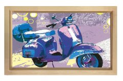 Motor Pop Art Tablosu Naturel Ahşap Çerçeve - 50x90