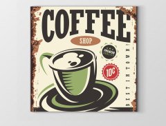 Coffee Reklam Afişi Tablosu Çerçevesiz - 100x100