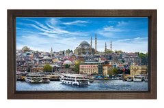 Yedi tepe İstanbul Tablosu Kahverengi Ahşap Çerçeve - 40x60