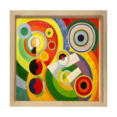 Robert Delaunay - Joie De Vivre  Soyut Tablosu Naturel Ahşap Çerçeve - 50x90