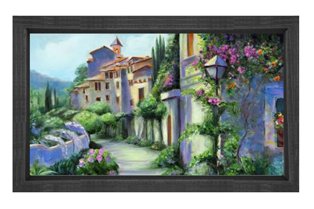 Köy Yolu Tablosu Siyah Ahşap Çerçeve - 45x30