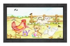 Hayvan Çiftliği Tablosu Siyah Ahşap Çerçeve - 70x100
