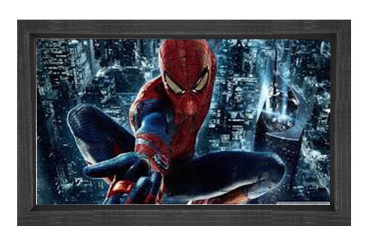 Spiderman Tablosu Siyah Ahşap Çerçeve - 100x150