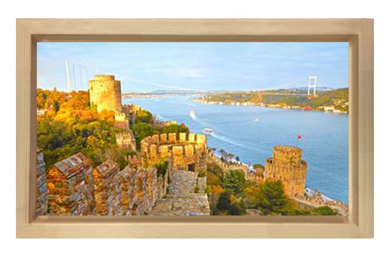Rumeli Hisarı Tablosu Naturel Ahşap - 50x90