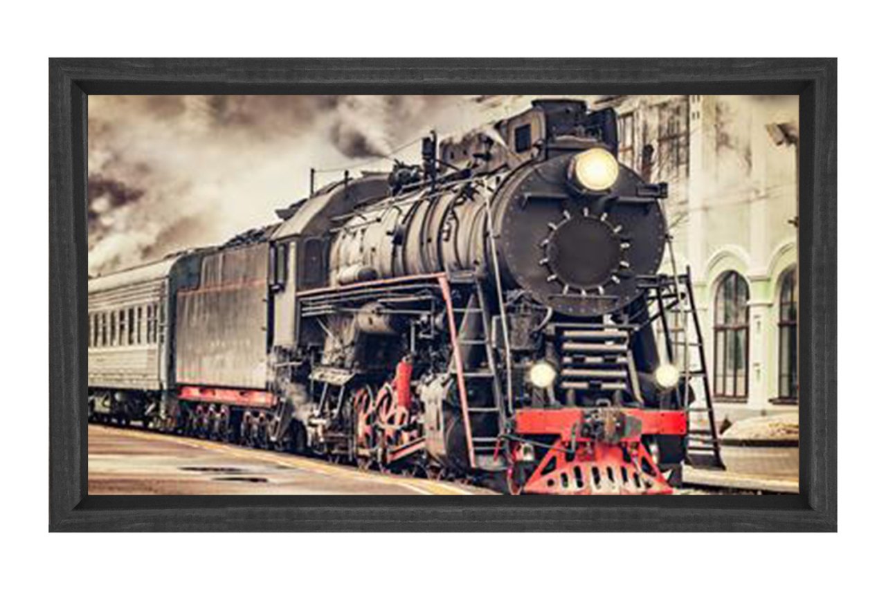 Lokomotif Tablosu Tablosu Siyah Ahşap Çerçeve - 40x60
