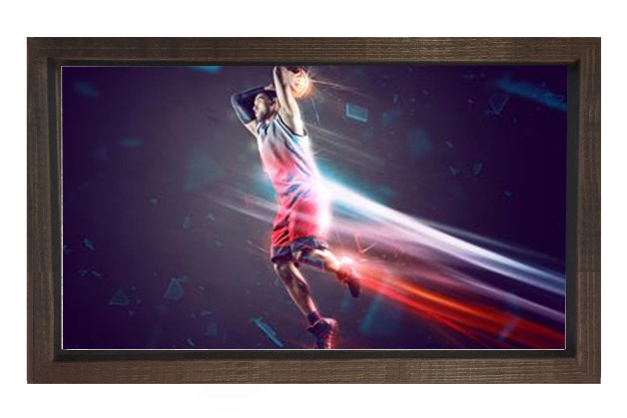 Basketbolcu Ve Smaç Tablosu Kahverengi Ahşap - 50x90