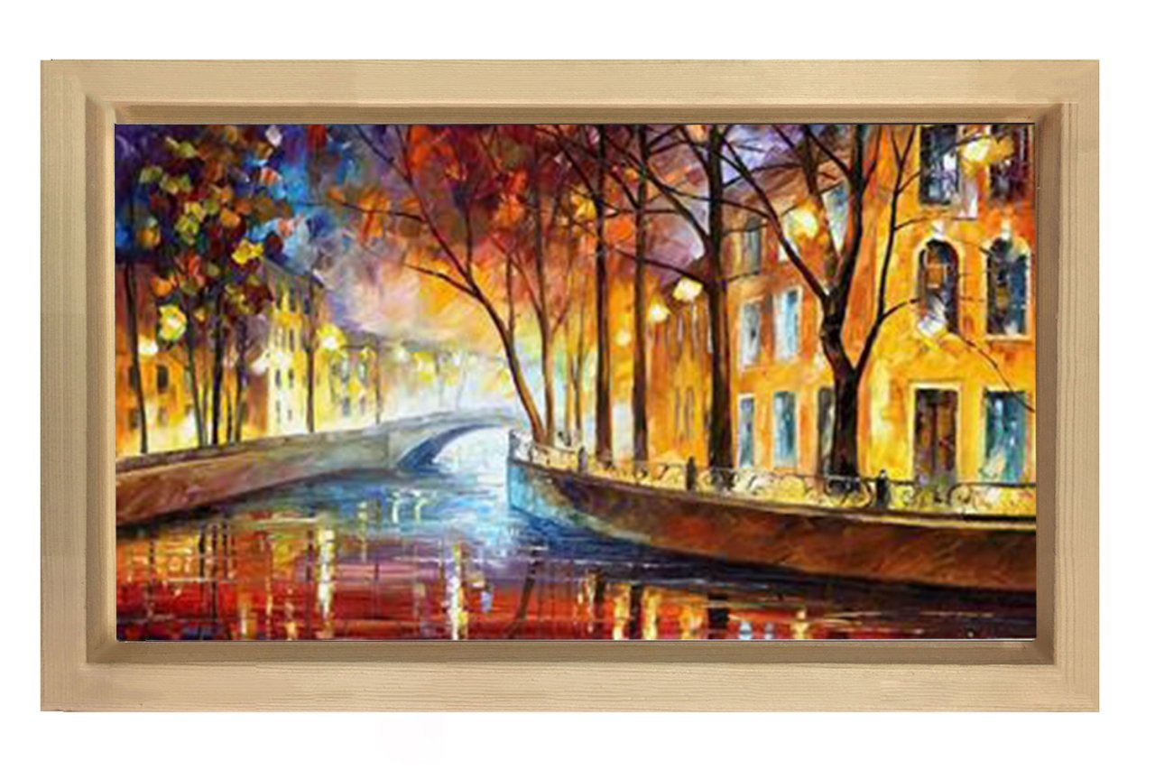 Venedik  Yağlıboya Tablosu Naturel Ahşap - 50x90