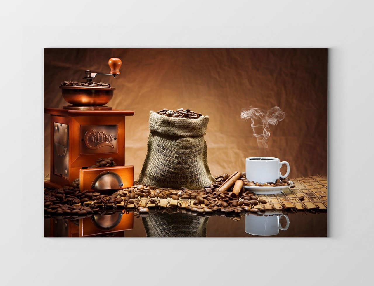 Kahvenin yolculuğu Tablosu Çerçevesiz - 100x200