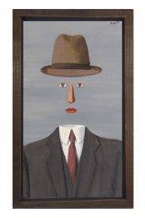 Rene Magritte Tablosu Kahverengi Ahşap Çerçeve - 50x70