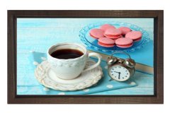 Kahve ve Makaronlar Tablosu Kahverengi Ahşap - 70x100