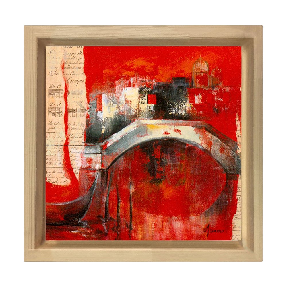 Soyut Reprodüksiyon Tablosu Naturel Ahşap Çerçeve - 70x70