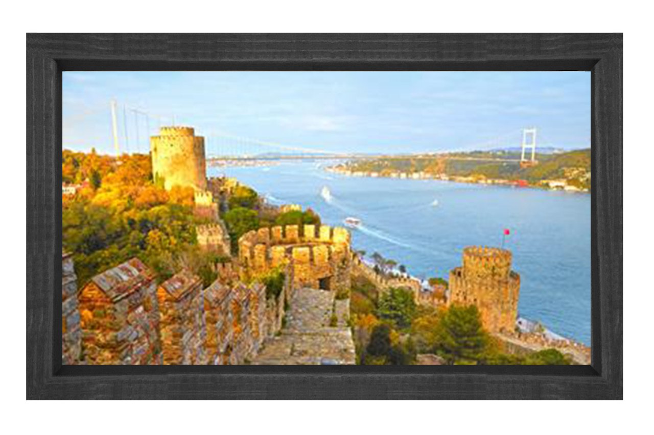 Rumeli Hisarı Tablosu Siyah Ahşap - 100x150