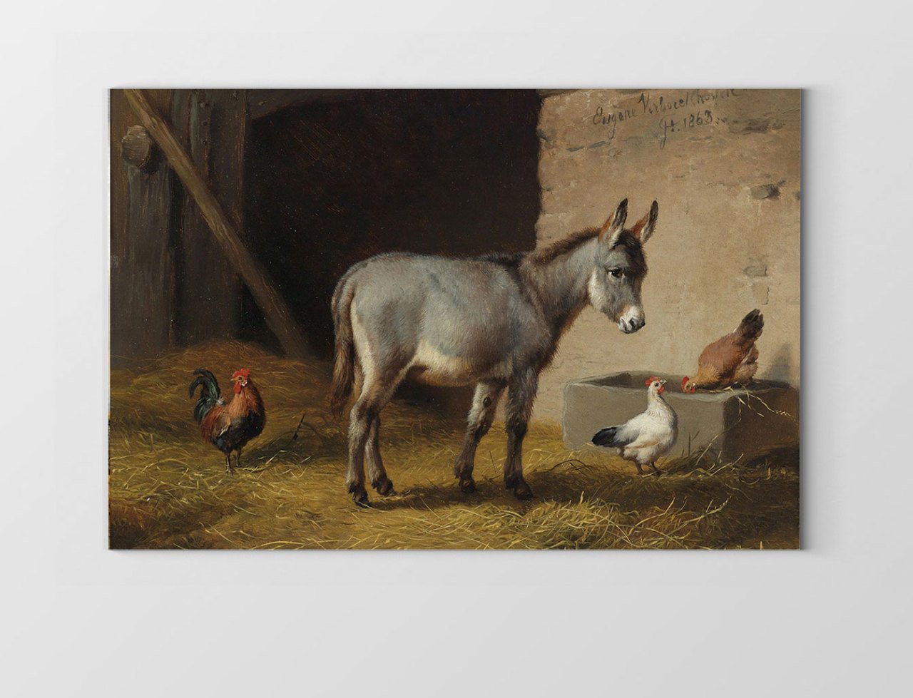 Köy Ahırı Tablosu Çerçevesiz - 45x30