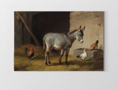Köy Ahırı Tablosu Çerçevesiz - 45x30