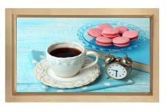 Kahve ve Makaronlar Tablosu Naturel Ahşap - 100x200