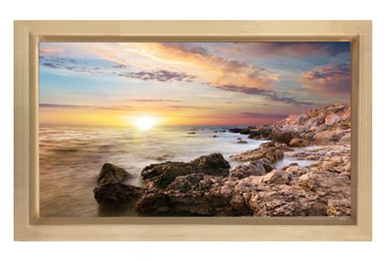 Gökyüzü Ve Deniz Tablosu Naturel Ahşap Çerçeve - 100x200