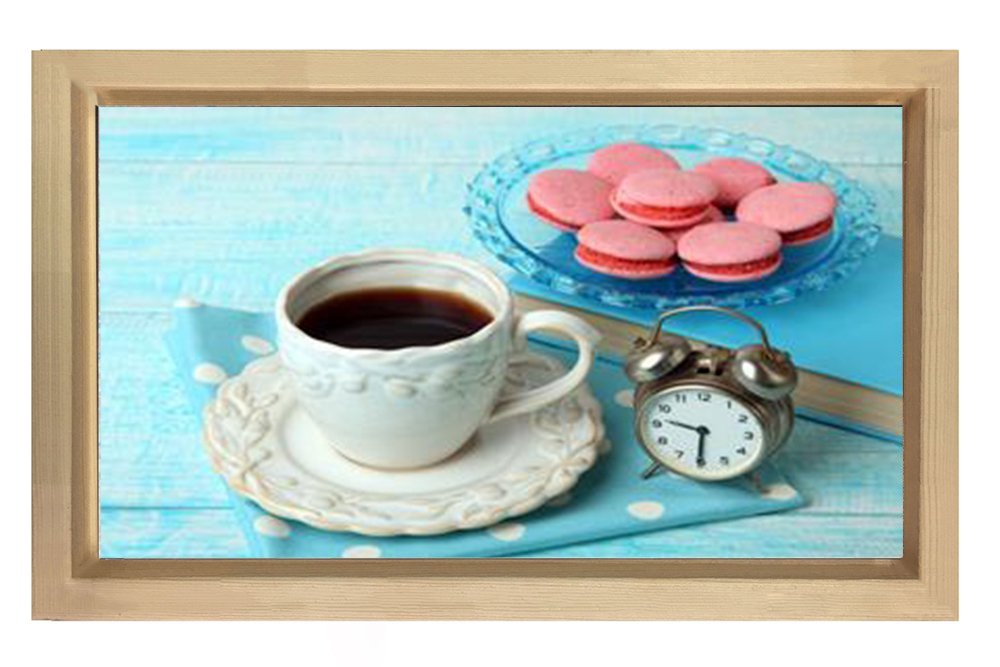 Kahve ve Makaronlar Tablosu Naturel Ahşap - 40x60