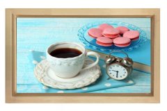Kahve ve Makaronlar Tablosu Naturel Ahşap - 40x60